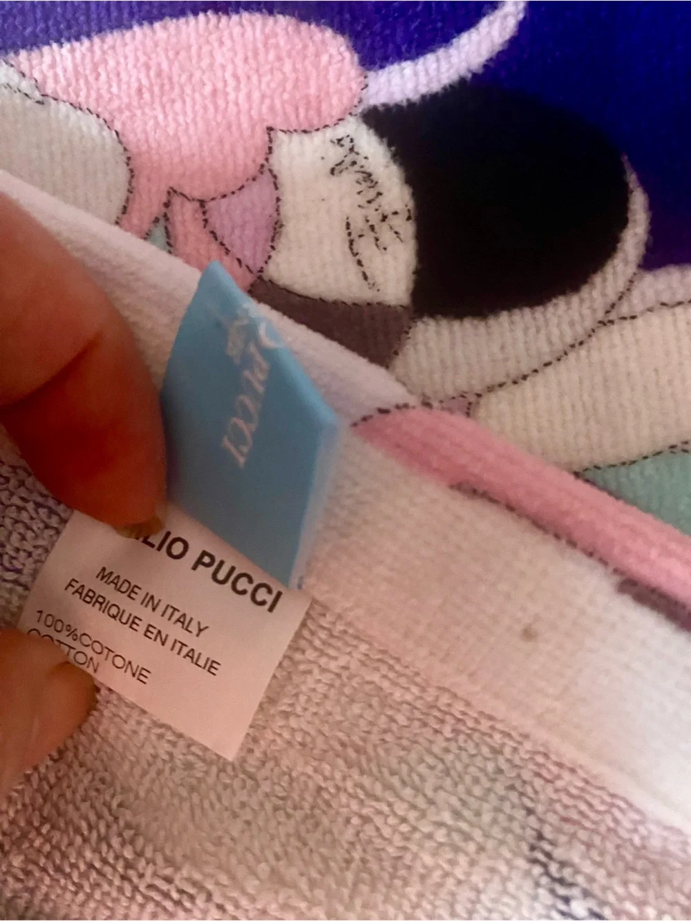 EMILIO PUCCI LARGE VINTAGE BATH TOWEL, 100% COTTON, MADE IN ITALY